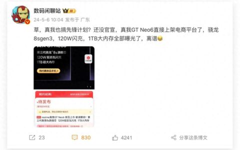 真我GT Neo6开启先锋计划？网友，徐起广场等一个全体起立