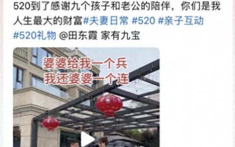 34岁年轻妈妈520晒9个孩子，老公身份被扒，身价超340亿
